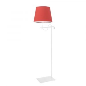 Nowoczesna lampa podłogowa, Bata, 50x170 cm, czerwony klosz