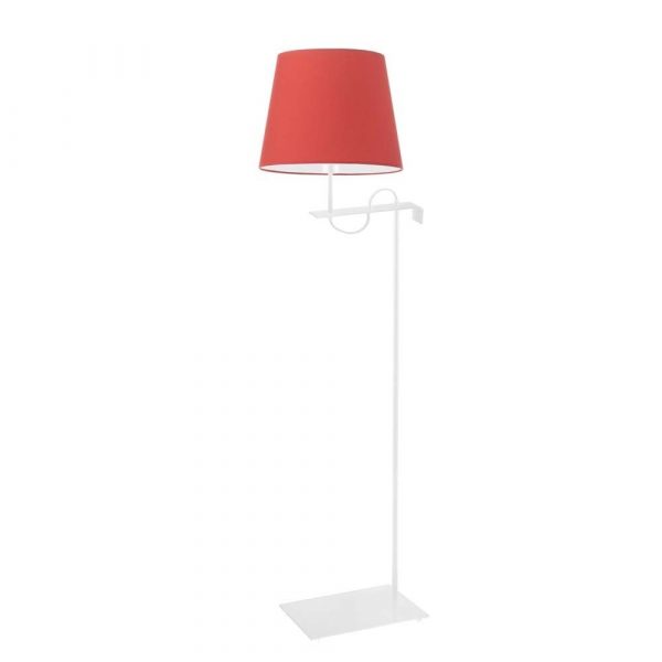 Nowoczesna lampa podłogowa, Bata, 50x170 cm, czerwony klosz