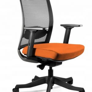 Fotel biurowy, ergonomiczny, Anggun - M, mandarin, czarny