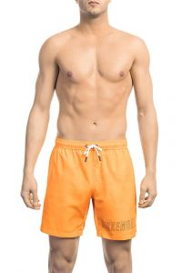 Modny, markowy strój kapielowy. Bikkembergs. Beachwear model. BKK1MBM01 kolor. Pomarańczowy. Odzież męska. Sezon: