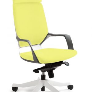 Fotel, krzesło biurkowe, Apollo, biały, mustard