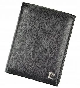 Skórzany portfel męski w orientacji pionowej bez zapięcia — Pierre. Cardin