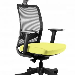 Fotel biurowy, ergonomiczny, Anggun, mustard, czarny
