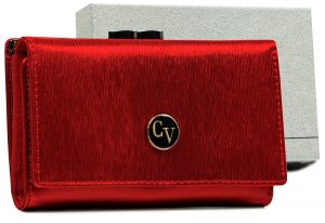 Czerwony lakierowany portfel na karty - Cavaldi