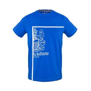 Koszulka. T-shirt marki. Aquascutum model. TSIA127 kolor. Niebieski. Odzież męska. Sezon: Wiosna/Lato