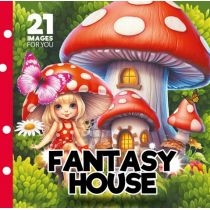 Kolorowanka 160x160 Fantasy house. Bajkowe domki