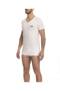 Koszulka. T-shirt marki. Cavalli. Class model. QXO03B_CLL1MTS02SI kolor. Biały. Bielizna męski. Sezon: