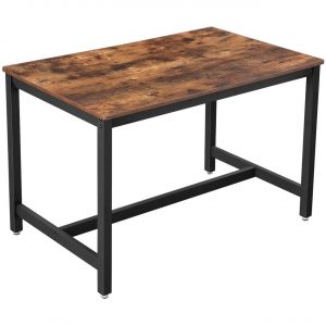 Stół do jadalni, 120x75x75 cm, ciemny brąz, czarny, mat