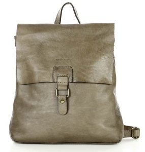 Plecak skórzany minimalizm old look leather backpack - MARCO MAZZINI beż taupe