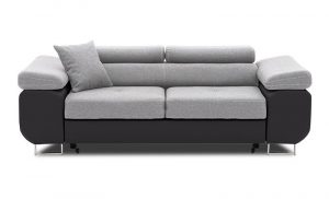 Sofa 2-osobowa do salonu, Rigatto, 207x100x86 cm, szary, czarny