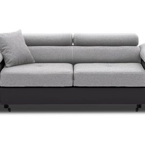 Sofa 2-osobowa do salonu, Rigatto, 207x100x86 cm, szary, czarny