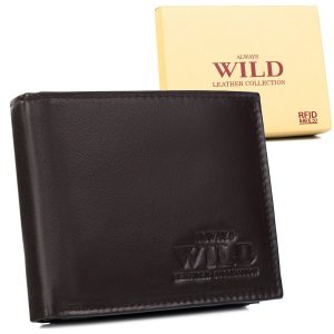 Skórzany portfel męski z zasuwanym schowkiem - Always. Wild