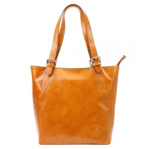 Duża skórzana damska shopperbag torebka na ramię