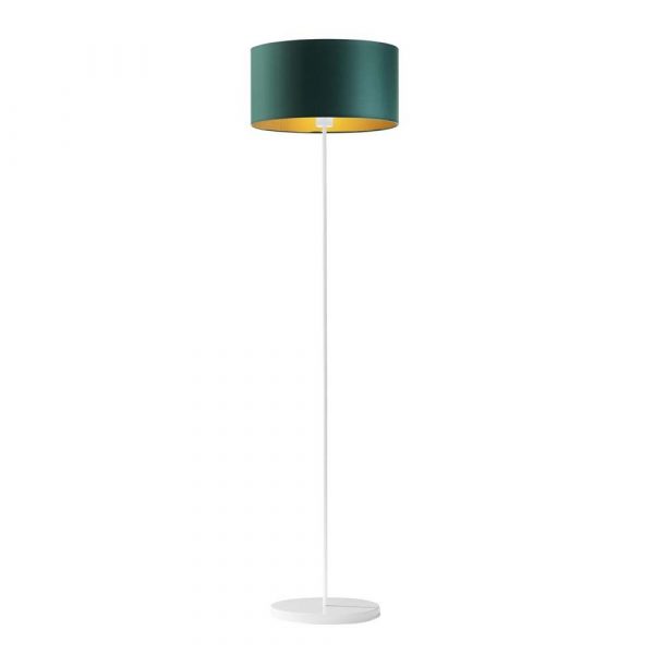 Lampa podłogowa, Werona gold, 40x156 cm, klosz butelkowa zieleń ze złotym wnętrzem