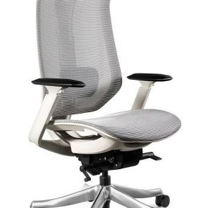 Fotel ergonomiczny, biurowy, siatka, Focus, szary