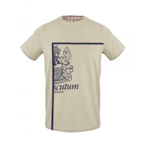 Koszulka. T-shirt marki. Aquascutum model. TSIA127 kolor. Brązowy. Odzież męska. Sezon: Wiosna/Lato