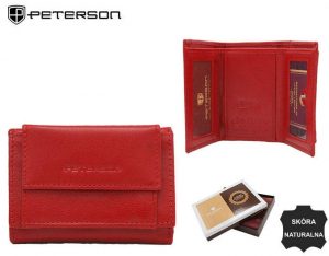 Skórzany, klasyczny, mały portfel damski - Peterson