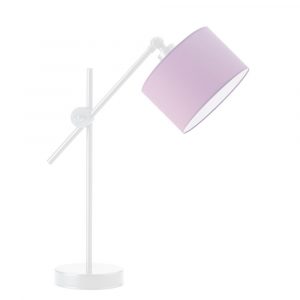 Nowoczesna lampa stołowa, regulowana, Mali, 20x50 cm, jasnofioletowy klosz