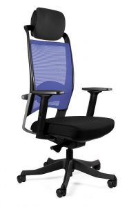 Fotel biurowy, ergonomiczny, Fulkrum, niebieski