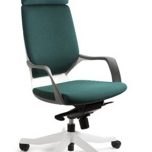 Fotel, krzesło biurkowe, Apollo, biały, tealblue