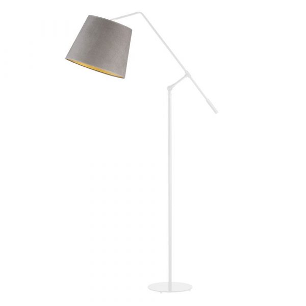 Lampa stojąca, Foya velur, 77x170 cm, szary klosz ze złotym wnętrzem