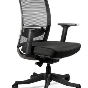Fotel biurowy, ergonomiczny, Anggun - M, skóra naturalna, czarny