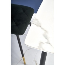 Stół do jadalni. Marco 120x70 cm biały efekt marmuru szklany blat