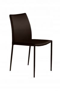 Krzesło do jadalni, salonu, klasyczne, ekoskóra, design, brązowy