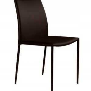 Krzesło do jadalni, salonu, klasyczne, ekoskóra, design, brązowy