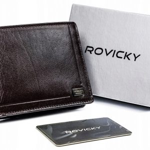 Skórzany portfel męski z systemem. RFID - Rovicky