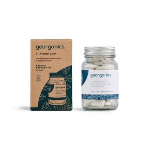 Georganics − English. Peppermint, naturalna guma do żucia − 30 gum