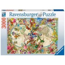 Puzzle 3000 el. Flora i. Fauna. Mapa Świata 171170 Ravensburger