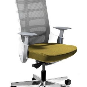 Fotel biurowy, krzesło obrotowe, Spinelly. M, biały, khaki