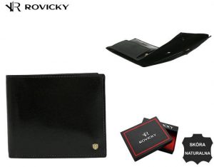 Skórzany portfel męski z systemem. RFID - Rovicky
