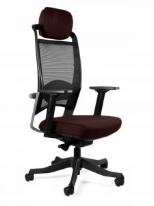 Wysoki fotel ergonomiczny, biurowy, Fulkrum, cocoa