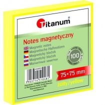 Titanum. Notes elektorstatyczny 75x75mm żółty 100 kartek