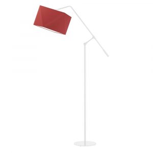 Nowoczesna lampa podłogowa, Colma, 77x170 cm, czerwony klosz