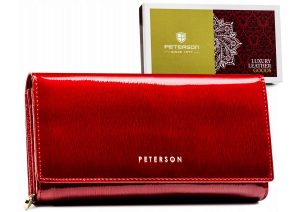 Pojemny, skórzany portfel damski z systemem. RFID - Peterson