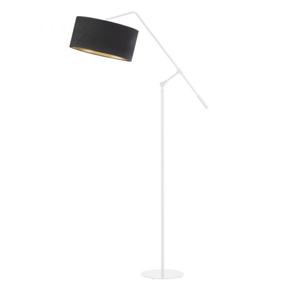 Lampa podłogowa, Liberia velur, 77x170 cm, czarny klosz ze złotym wnętrzem