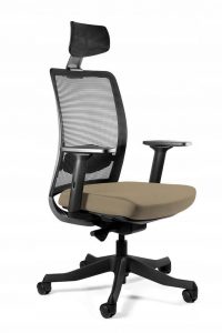 Fotel biurowy, ergonomiczny, Anggun, taupe, czarny