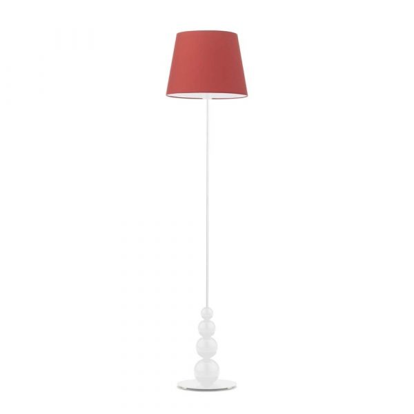 Stylowa lampa pokojowa, Lizbona, 37x174 cm, czerwony klosz