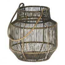 H&S Decoration. Lampion druciany złoty z rączką 18 cm