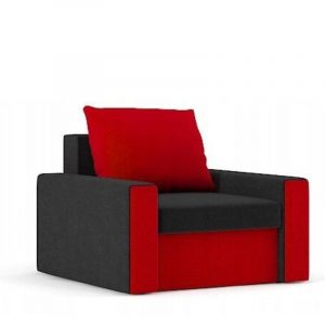 Fotel do salonu, pokoju, Zeus, 92x87x75 cm, czarny, czerwony