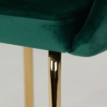 Krzesło welurowe. Trevi zielone/złote nóżki