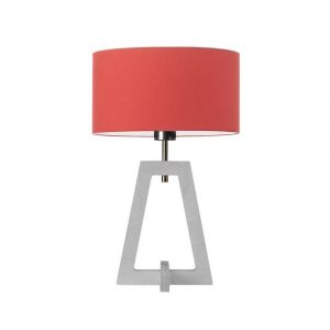 Lampka nocna, stołowa, Clio, 30x47 cm, czerwony klosz