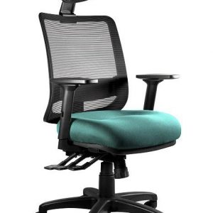 Fotel ergonomiczny do biura, Saga. Plus, tealblue