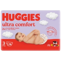 Huggies. Pieluchy. Mega 3 (5-9 kg) Ultra Comfort 78 szt.
