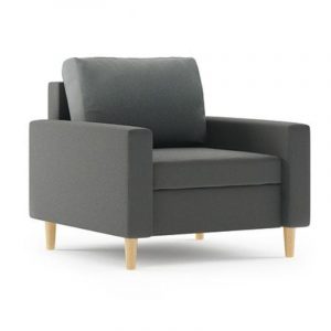 Nowoczesny fotel do salonu, Bellis, 76x93x70 cm, ciemny szary
