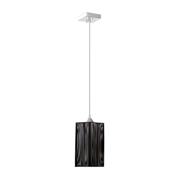 Lampa wisząca 1-punktowa, Atana, 12x12x134 cm, chrom, czarny