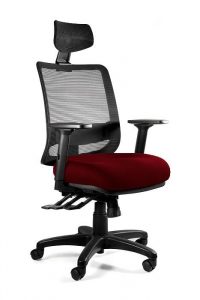 Fotel ergonomiczny do biura, Saga. Plus, deepred